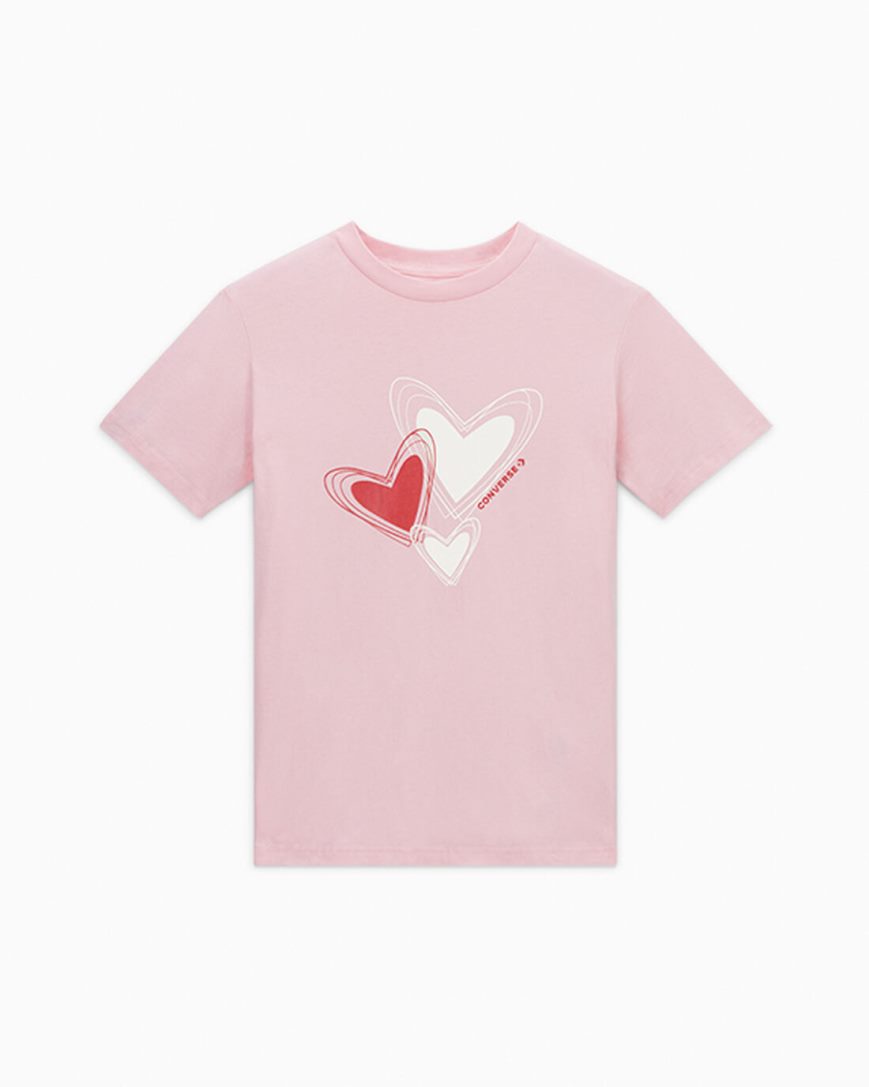 Women\'s Converse Hearts Graphic T-Shirts Orange Pink | AU 84E09Y